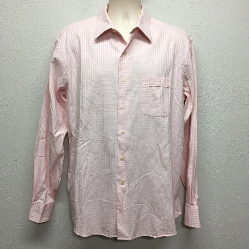 Tommy Bahama Light Pink Checkered Dress Shirt Mens 16.5
